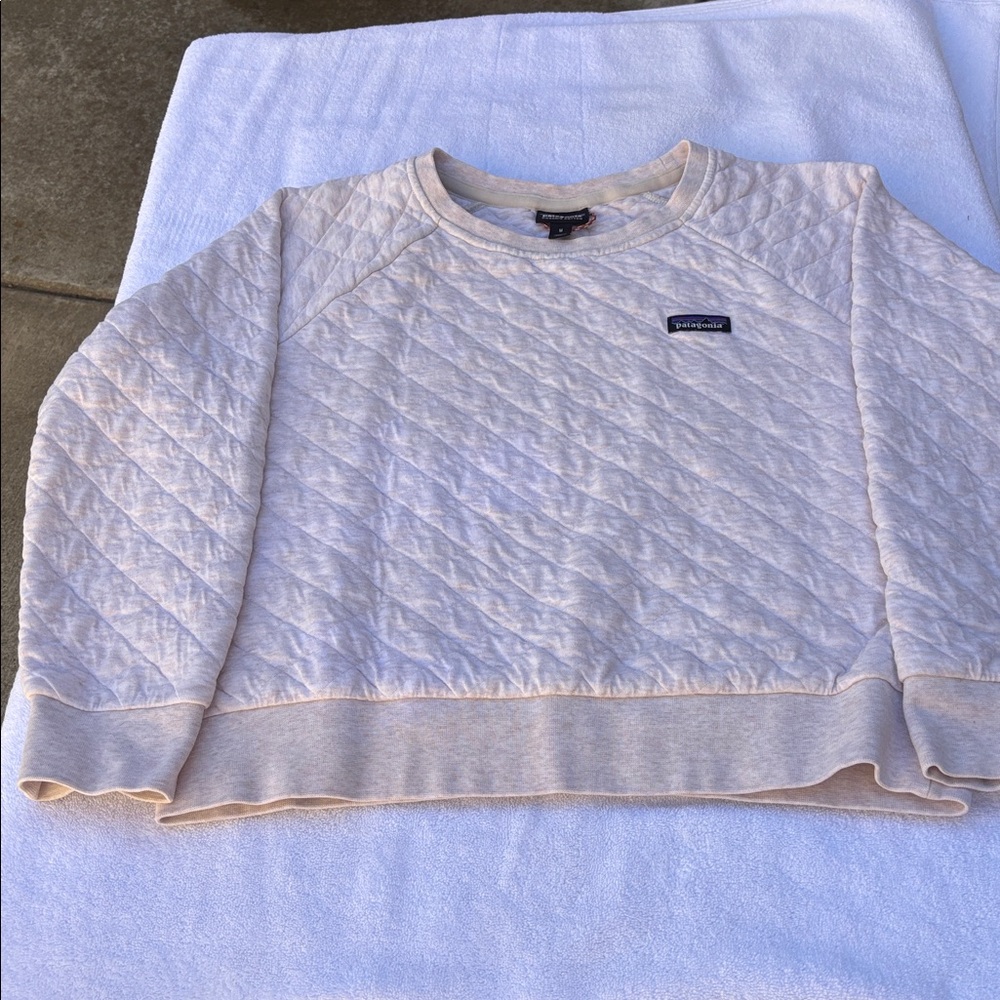 Patagonia women Quilted Crewneck Sweatshirt - Beige . - Picture 1 of 4